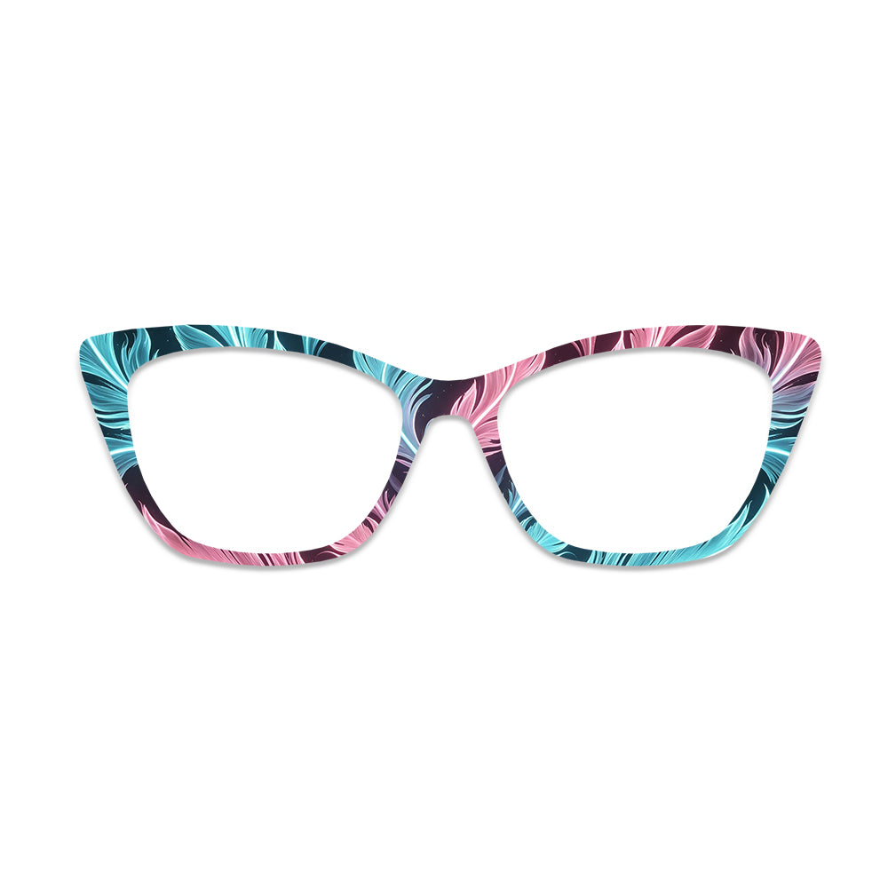 Pink Blue Feather Glasses Toppers #6722734238
