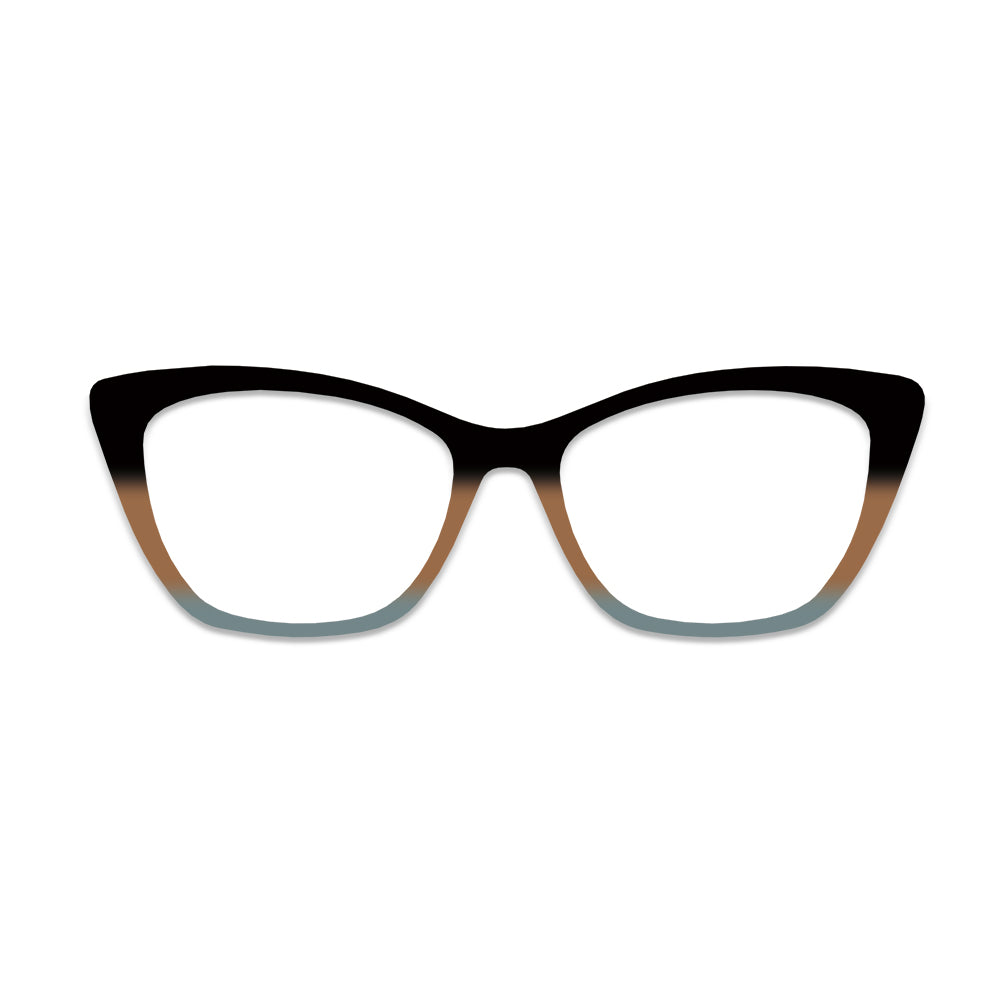 Black Brown Gray Three Color Gradient Glasses Toppers #7767419935