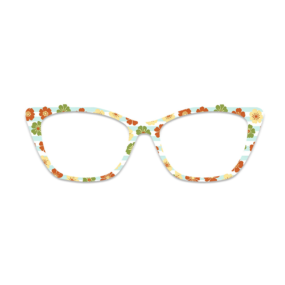 Striped Vintage Floral Glasses Toppers #3566054661