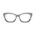 Black White Checkerboard Contrast Glasses Toppers #8364504285