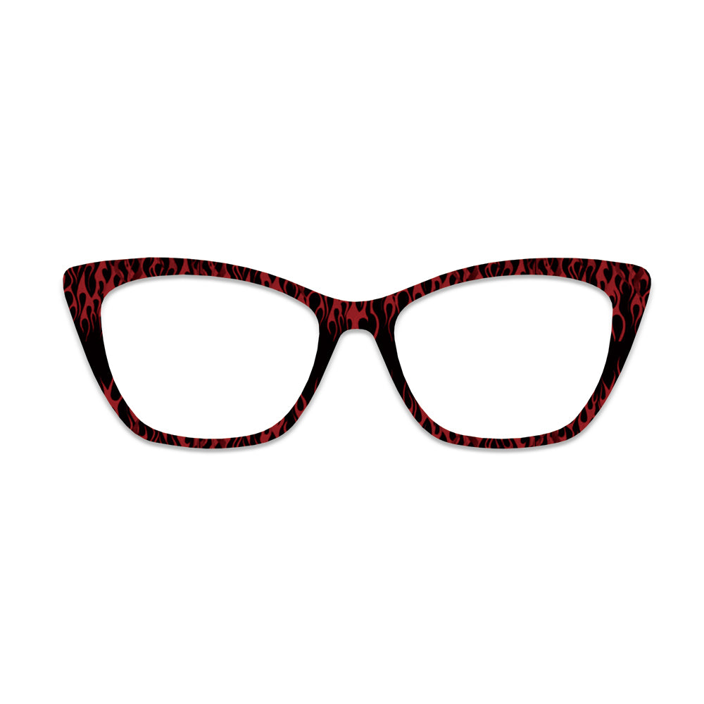 Red Black Flame Glasses Toppers #7167690031