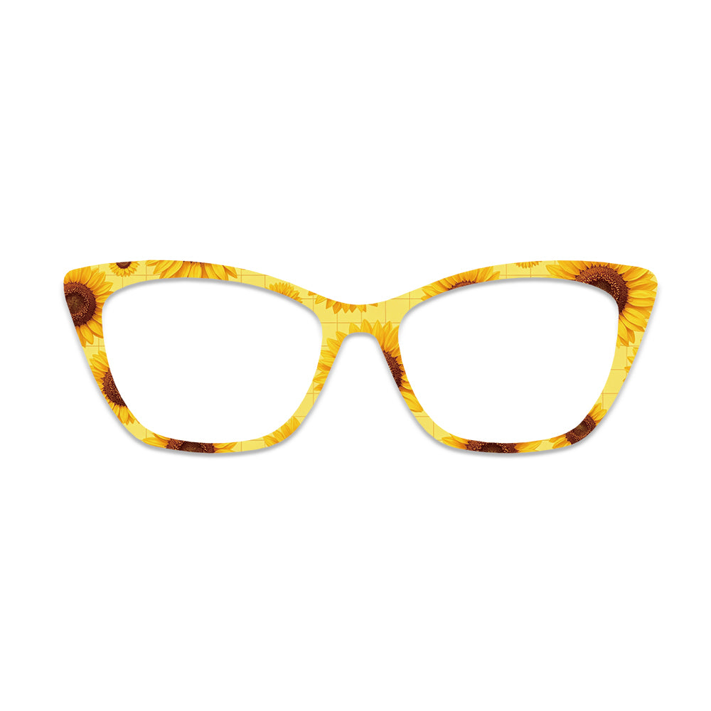 Sunflower Floral Pattern Glasses Toppers #5623619130