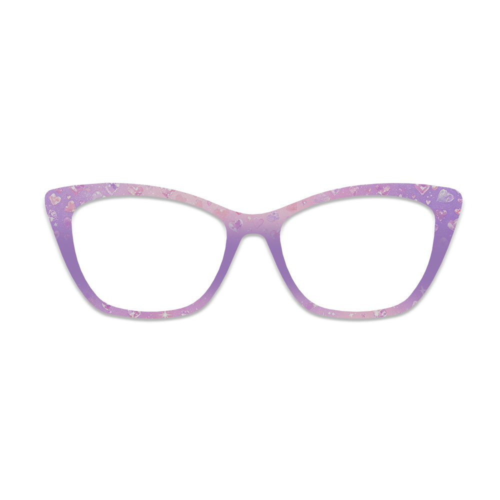 Purple Pink Gradient Heart Glasses Toppers #2735996182