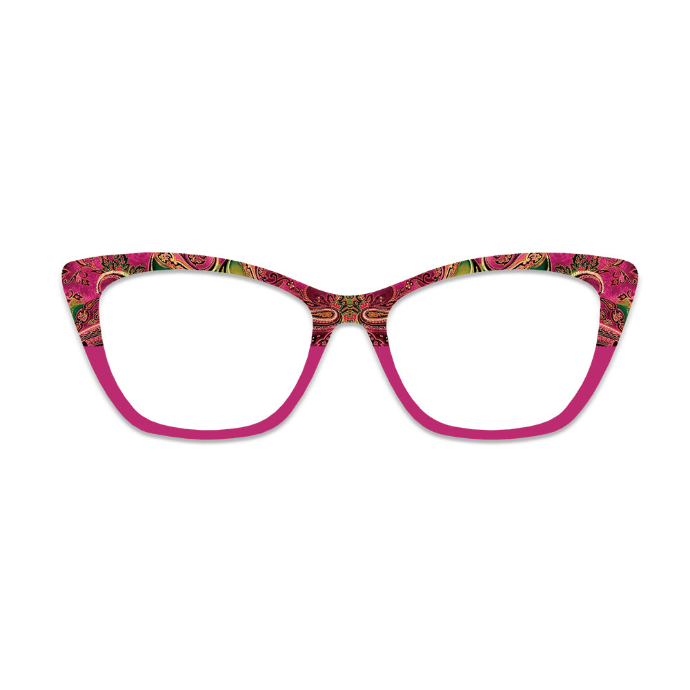 Pink Paisley Pattern Glasses Toppers #5918363037
