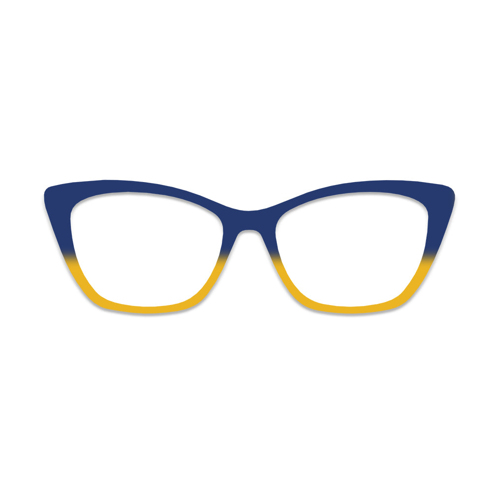 Blue Yellow Gradient Pattern Glasses Toppers #3964409913