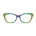 Colorful Leopard Print Pattern Glasses Toppers #2950168564