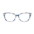 Patriotic Plaid Check Pattern Glasses Toppers #6268036471