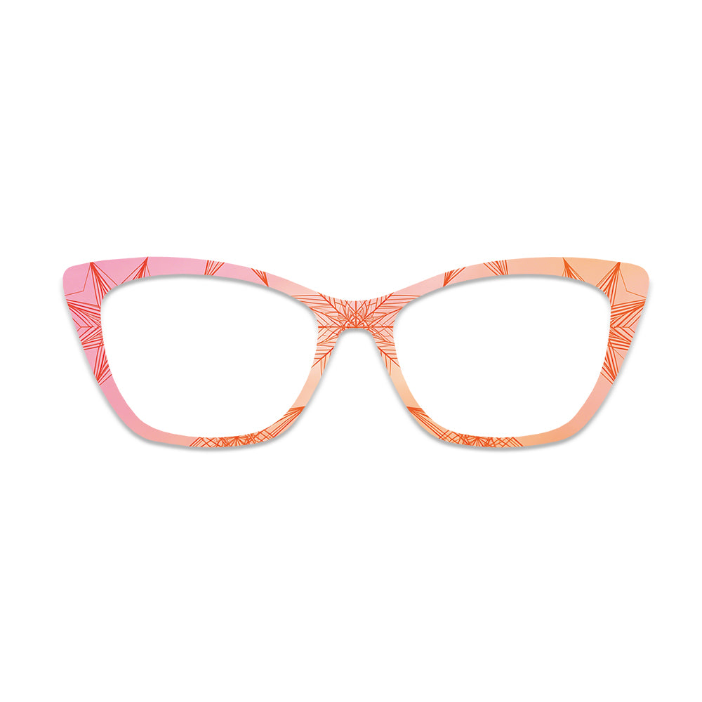 Pink Orange Gradient Geometric Line Glasses Toppers #7404809864