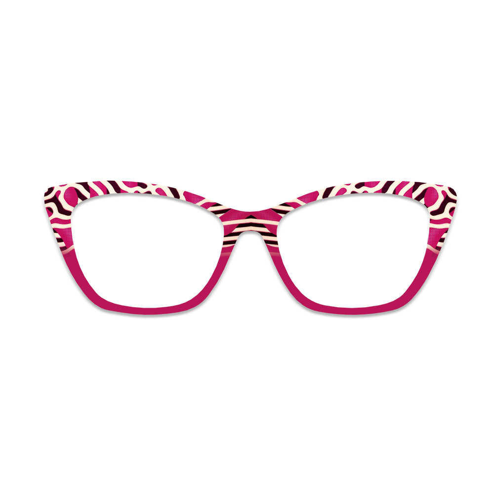 Magenta Zebra Glasses Toppers #3734486365