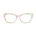 Pink Green Plaid Glasses Toppers #6459527386