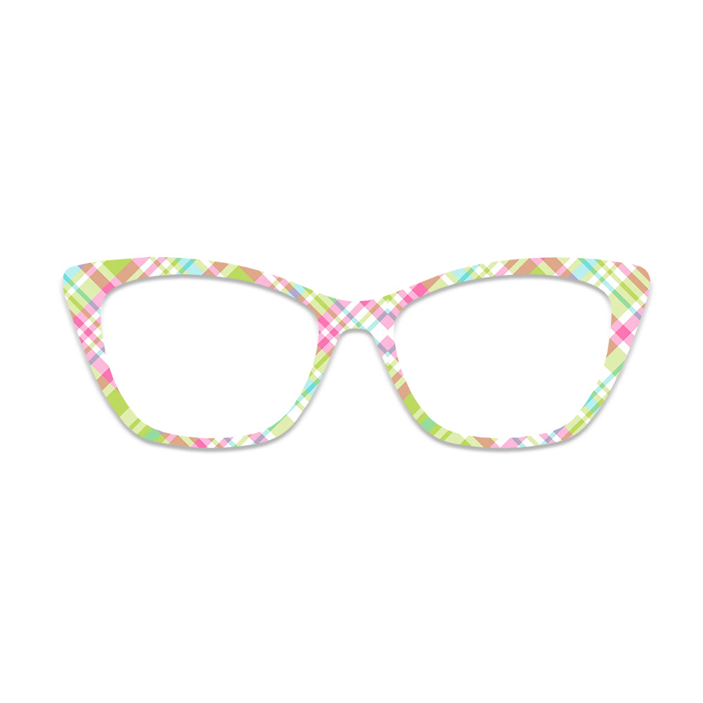 Pink Green Plaid Glasses Toppers #6459527386