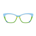 Blue Green Color Block Small Flower Glasses Toppers #4497084005