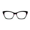 Black Pink Green Stripe Glasses Toppers #2610824555