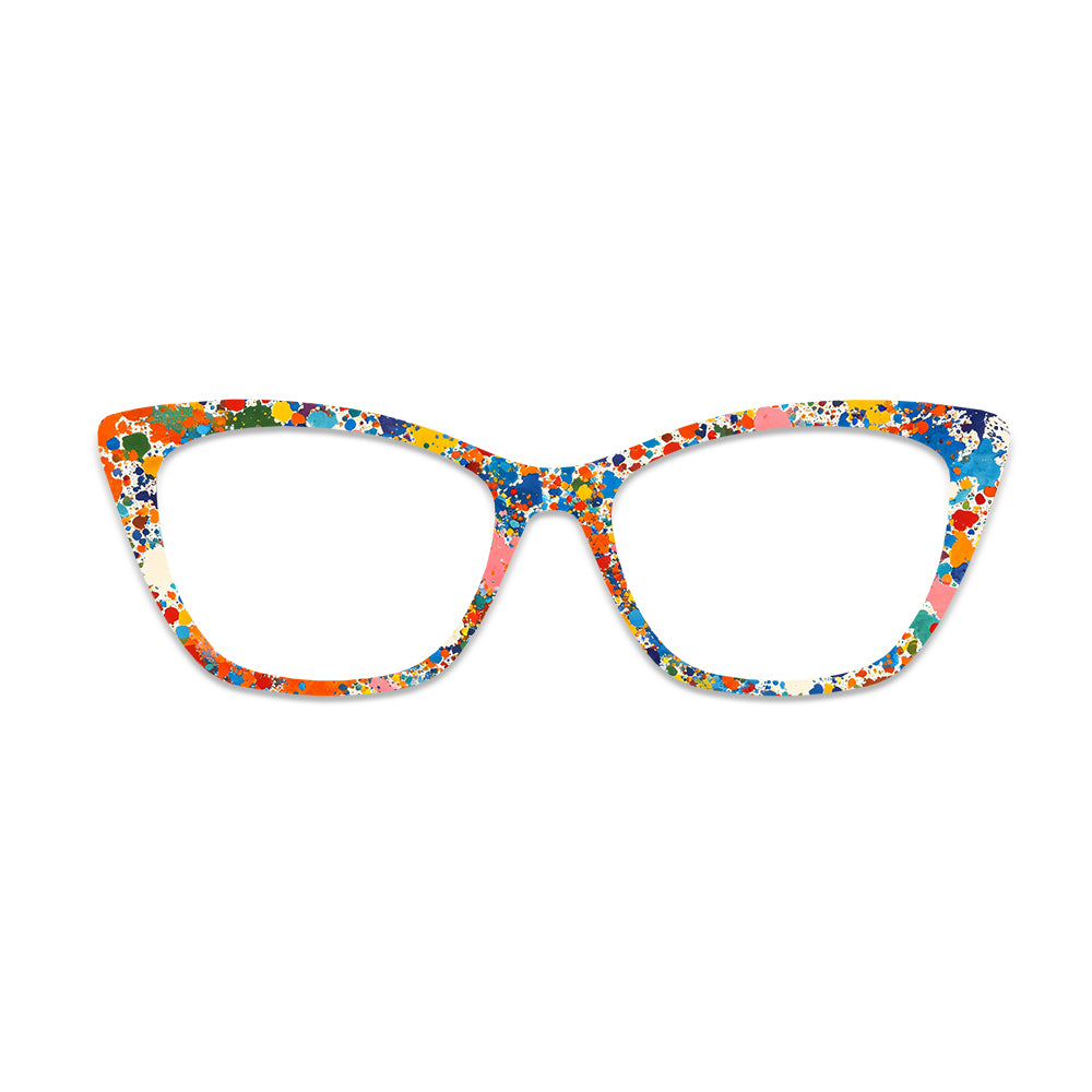 Colorful Paint Splatter Glasses Toppers #3448120113