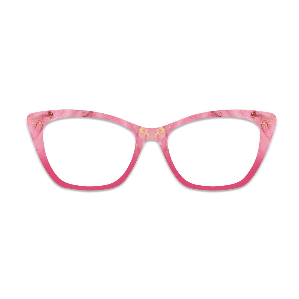 Pink Gold Marble Texture Glasses Toppers #2674620210