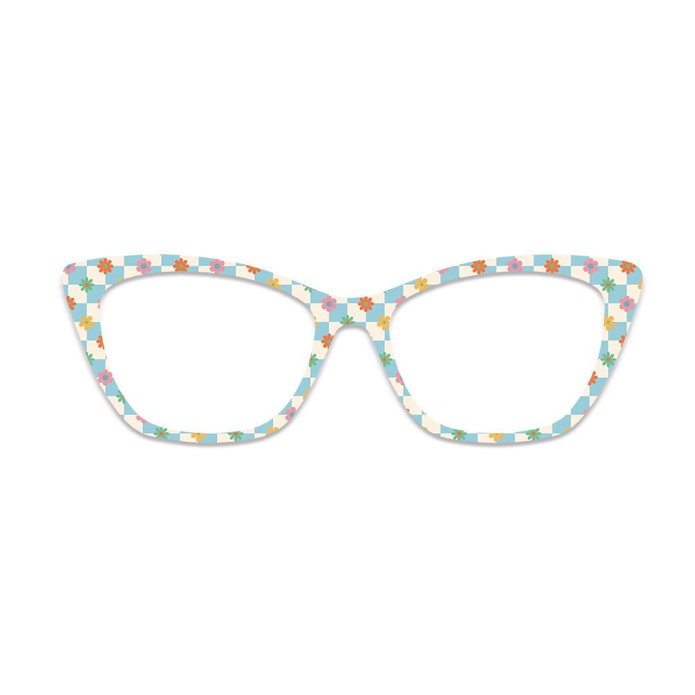 Gingham Daisy Flower Pattern Glasses Toppers #6939297057