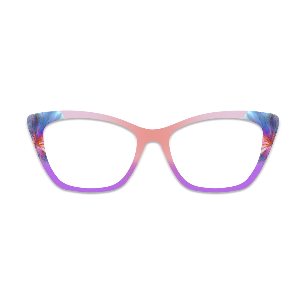 Gradient Colorful Flower Pattern Glasses Toppers #7695617844