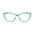 Blue Green Tropical Floral Glasses Toppers #6564872939