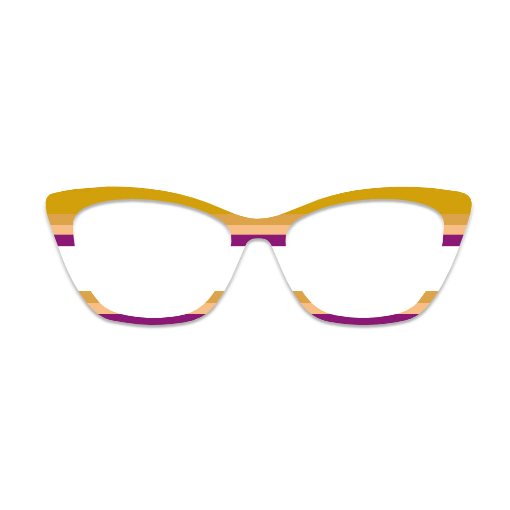 Retro Contrast Horizontal Stripe Glasses Toppers #4575498682