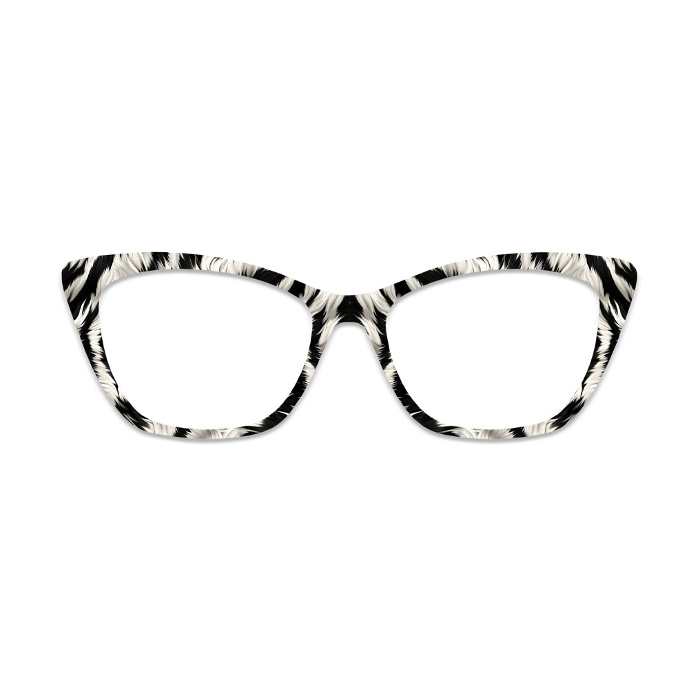 Black White Zebra Pattern Glasses Toppers #8102885030
