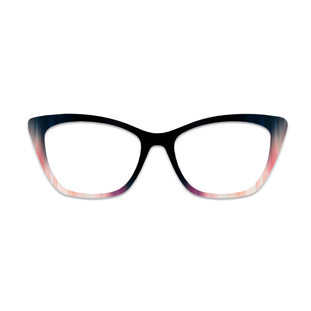 Black Blue Pink Vertical Gradient Glasses Toppers #8371937423