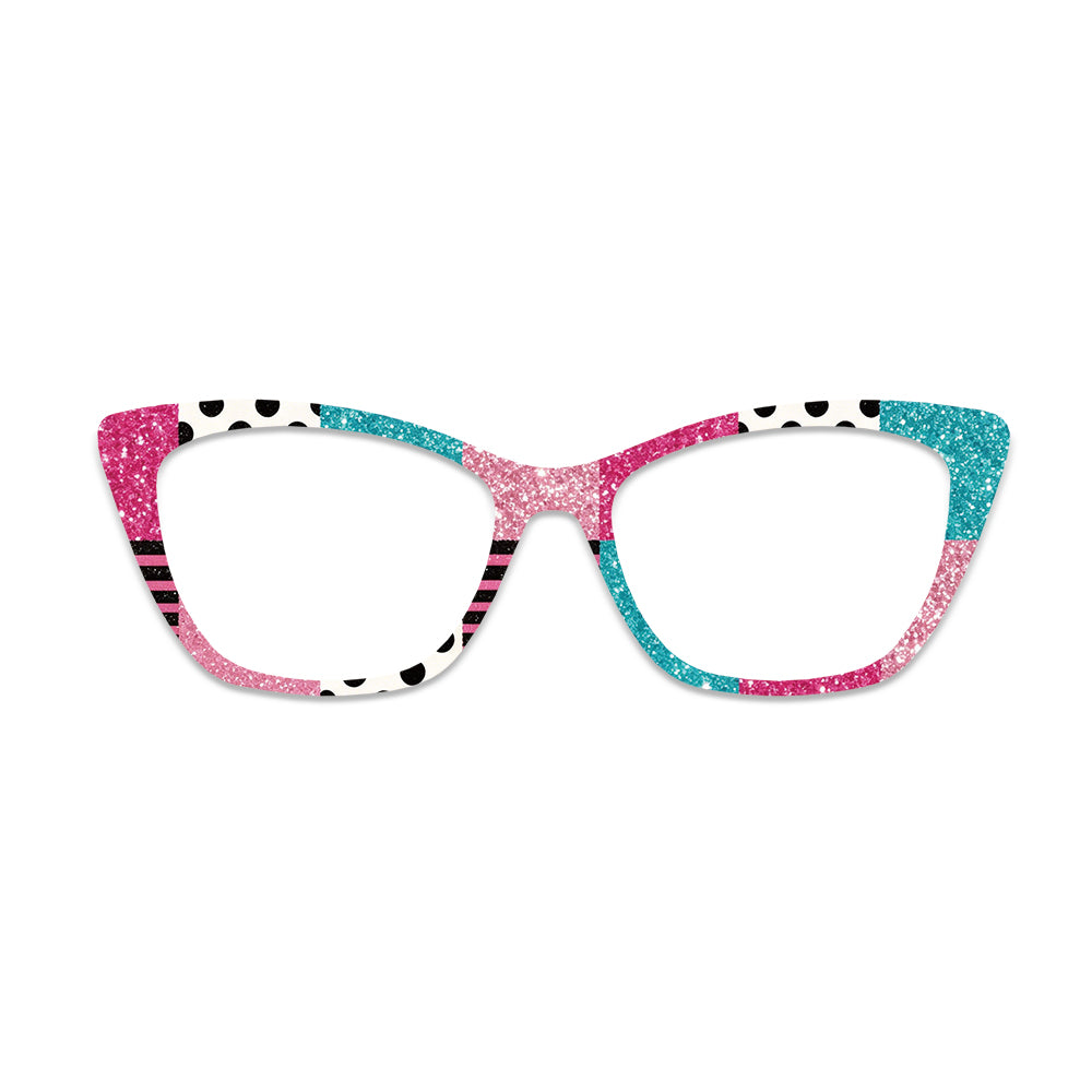 Color Block Polka Dot Glitter Glasses Toppers #7237422583