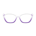 Purple White Gradient Butterfly Pattern Glasses Toppers #1385467482