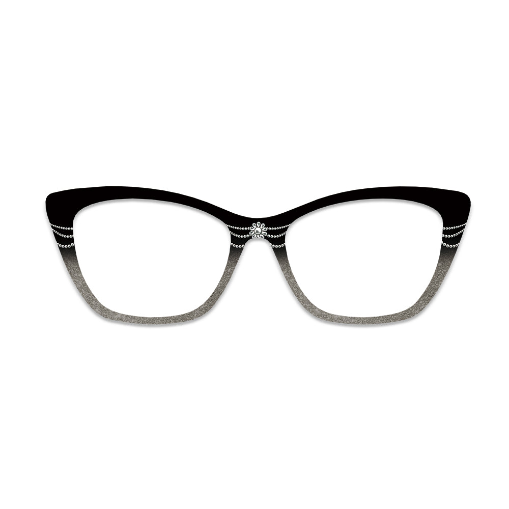 Black Silver Chain Glitter Glasses Toppers #1233375277