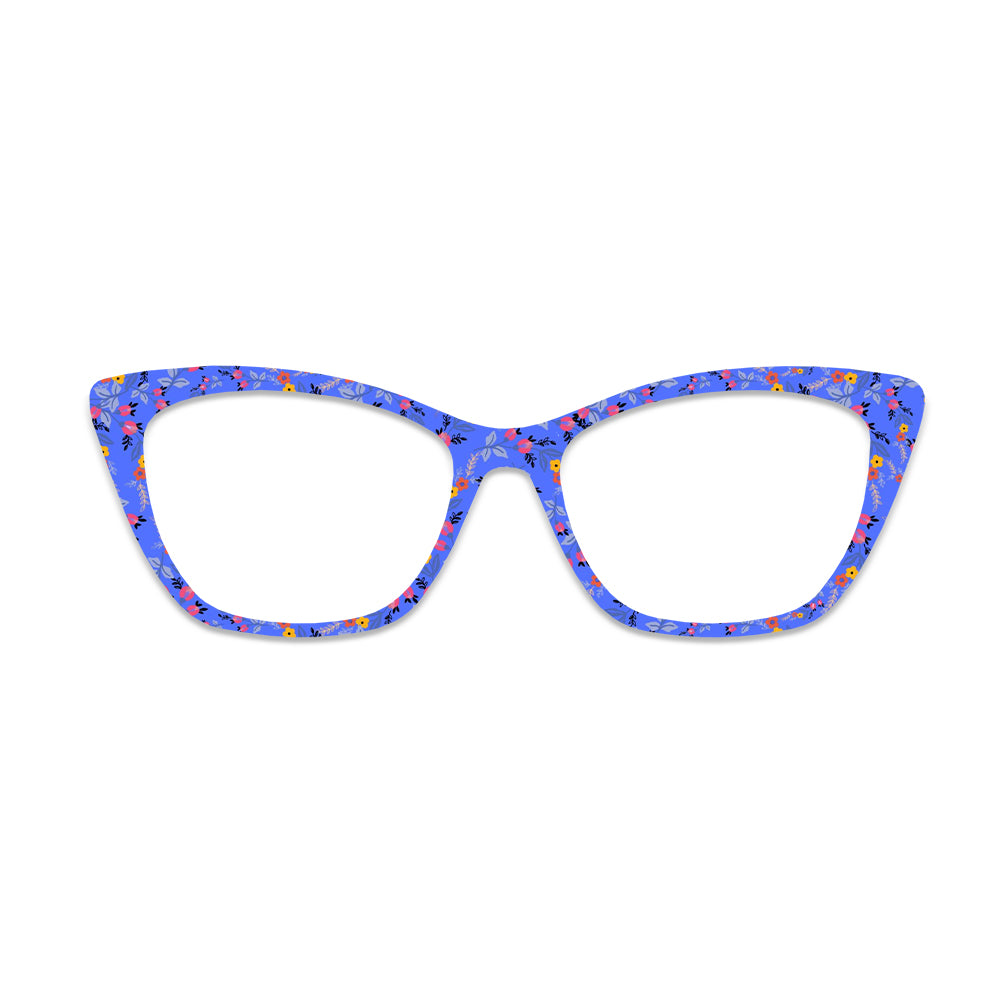 Blue Background Floral Pattern Glasses Toppers #2304817067