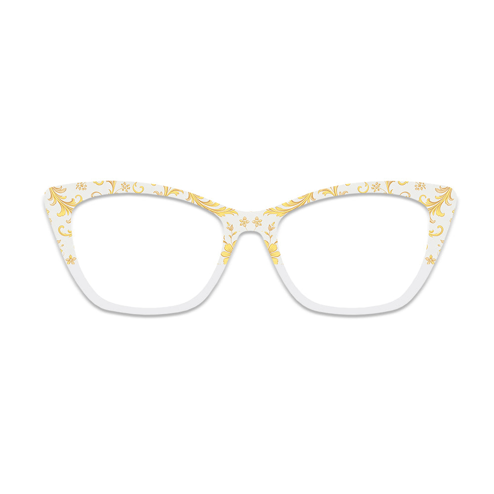 Golden European Scroll Floral Pattern Glasses Toppers #5045244726