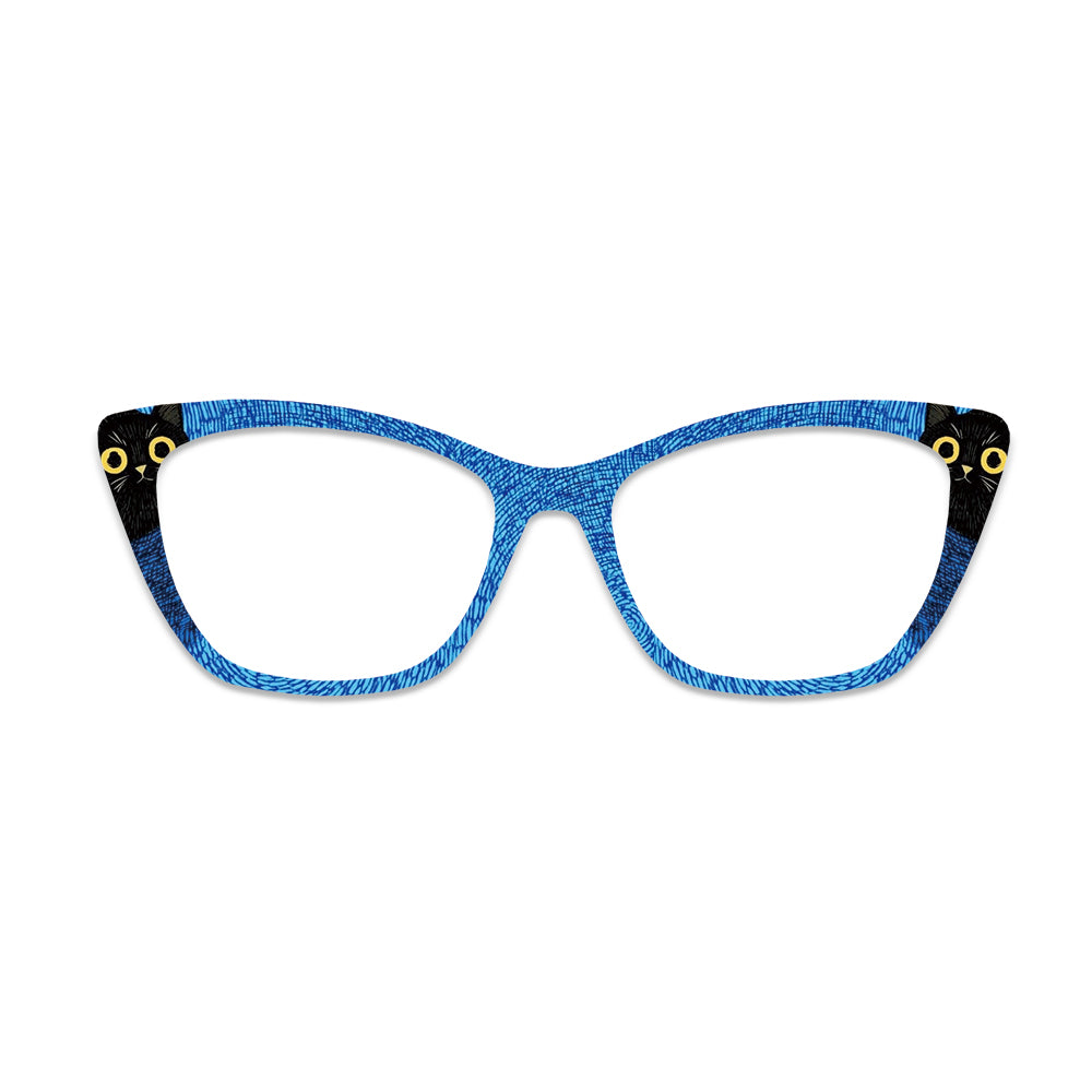 Black Peeking Cat Pattern Glasses Toppers #7535364554