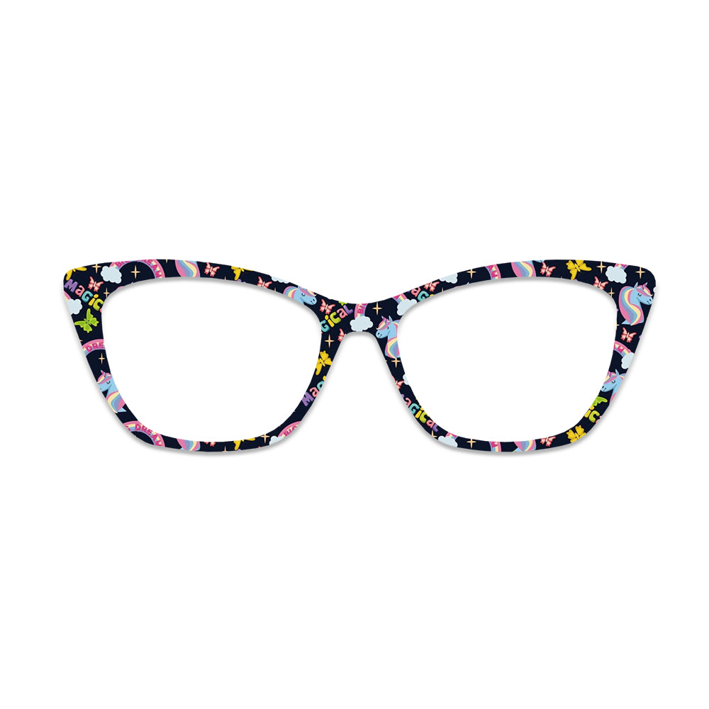 Cartoon Unicorn Rainbow Pattern Glasses Toppers #7784775514