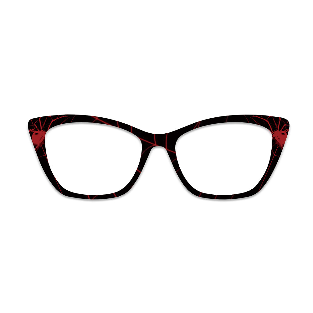 Black Background Red Spider Glasses Toppers #1669894081