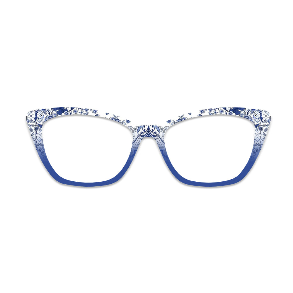 Blue And White Porcelain Chinese Style Glasses Toppers #7656722276