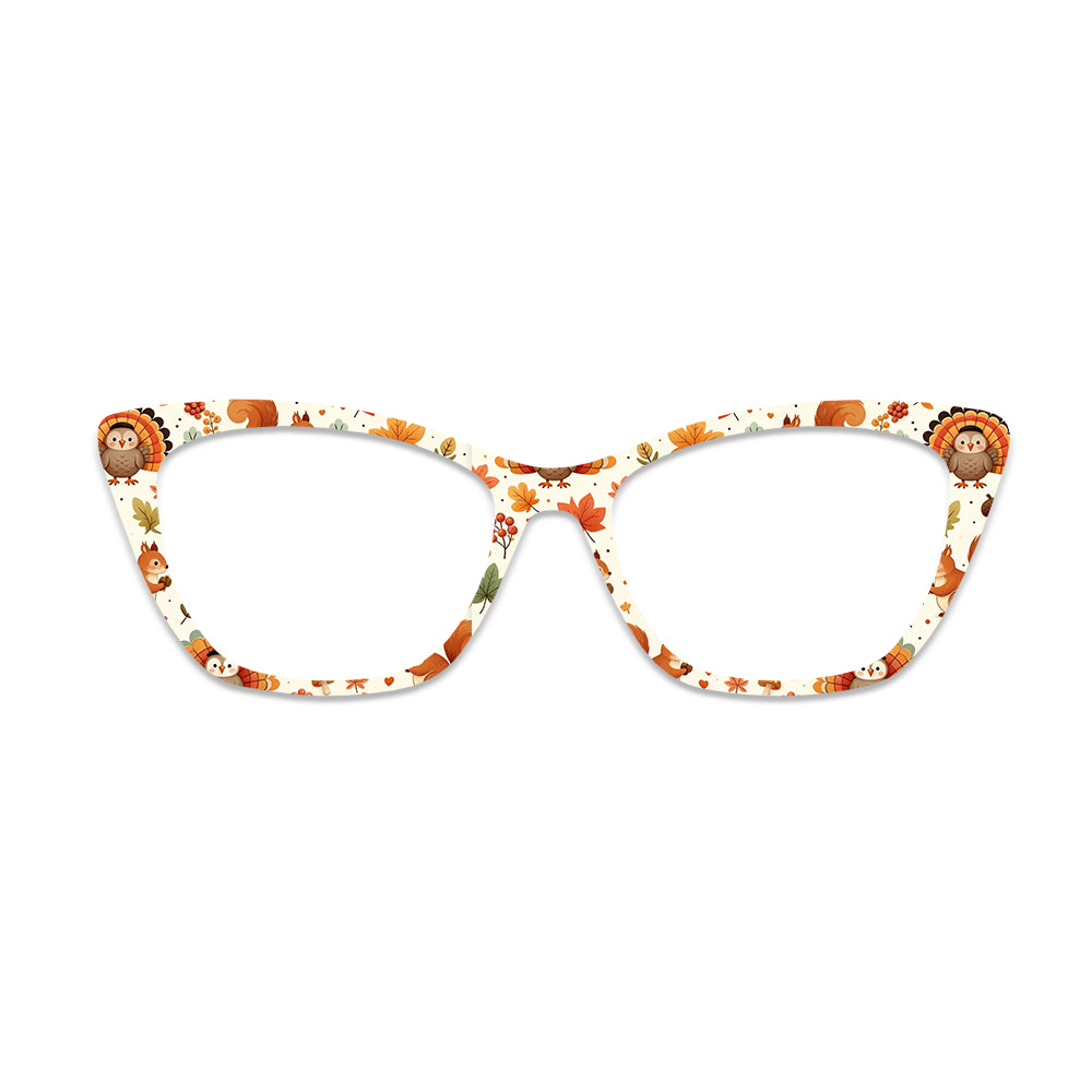 Thanksgiving Autumn Leaf Animal Glasses Toppers #2612910079