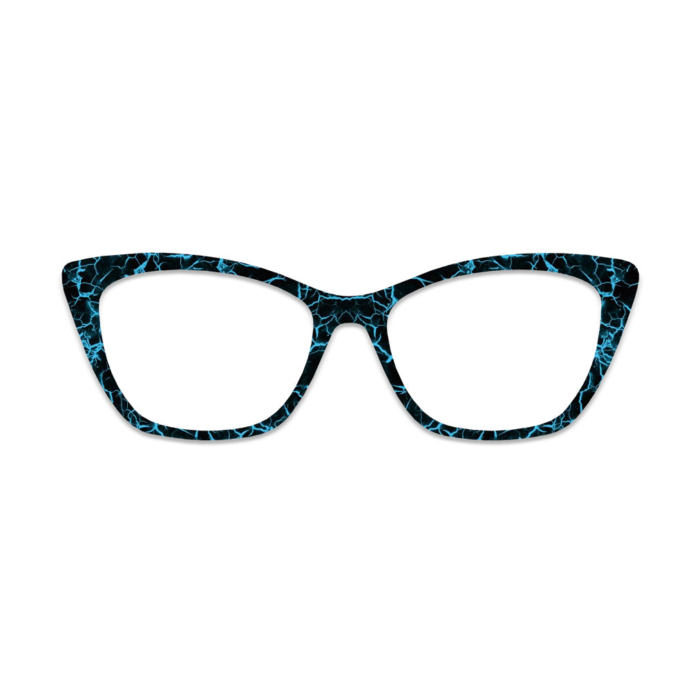 Blue Black Crack Glasses Toppers #3745456035