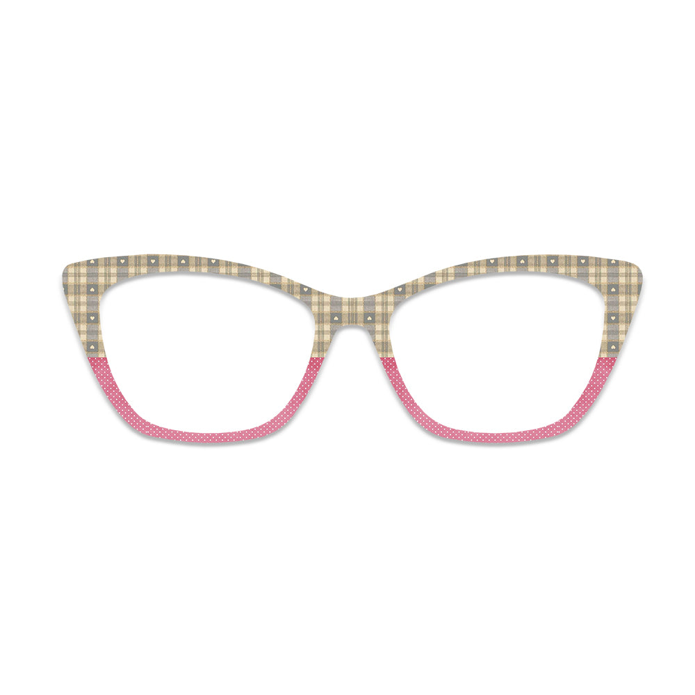 Plaid Polka Dot Splice Glasses Toppers #4137919577