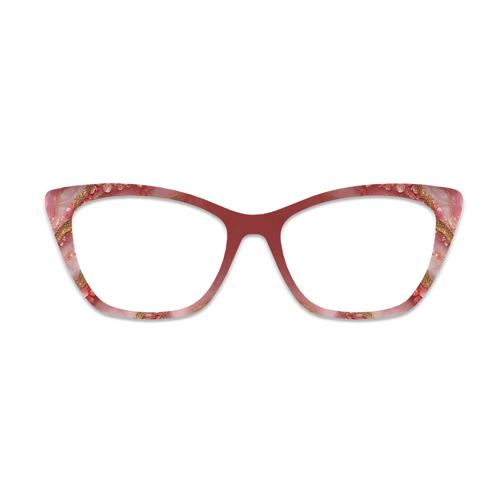 Red Gold Marble Glasses Toppers #3742770479
