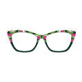 Green Pink Geometric Pattern Glasses Toppers #4532309776