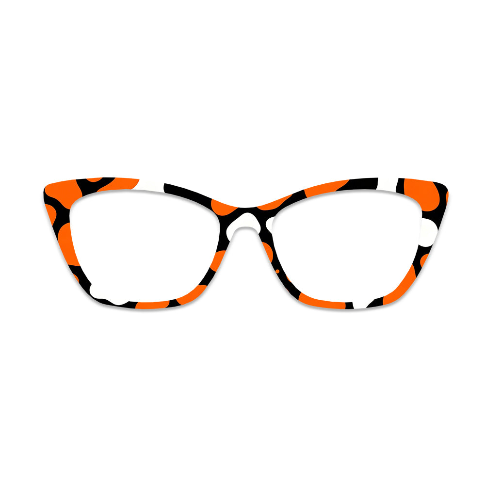 Orange Black Irregular Spot Glasses Toppers #4536376444