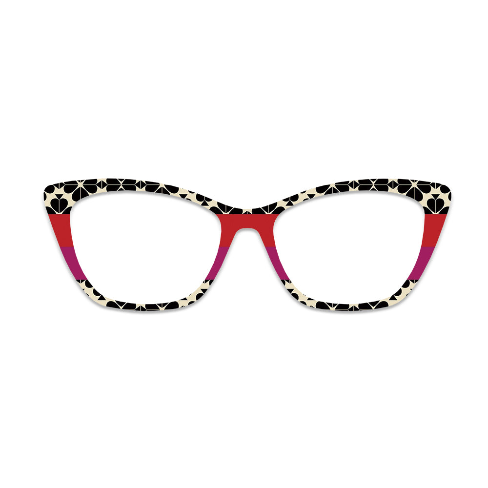 Color Block Geometric Spade Glasses Toppers #7353267033