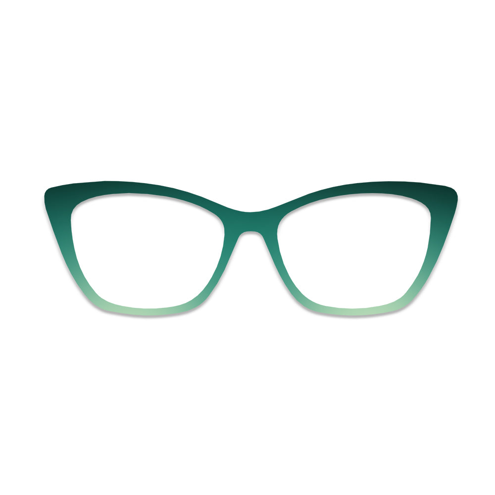 Dark Green Light Green Gradient Solid Color Glasses Toppers #8065569588
