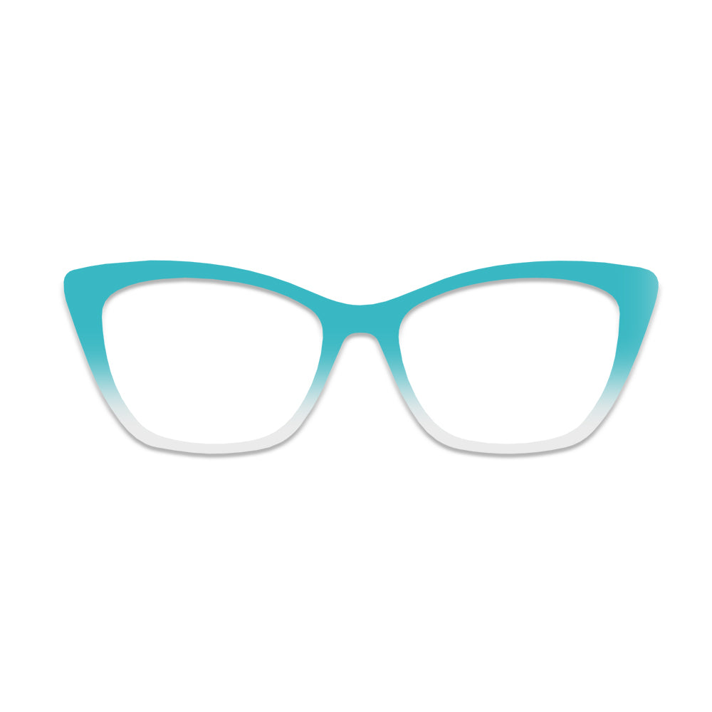 Teal White Gradient Glasses Toppers #2950801267