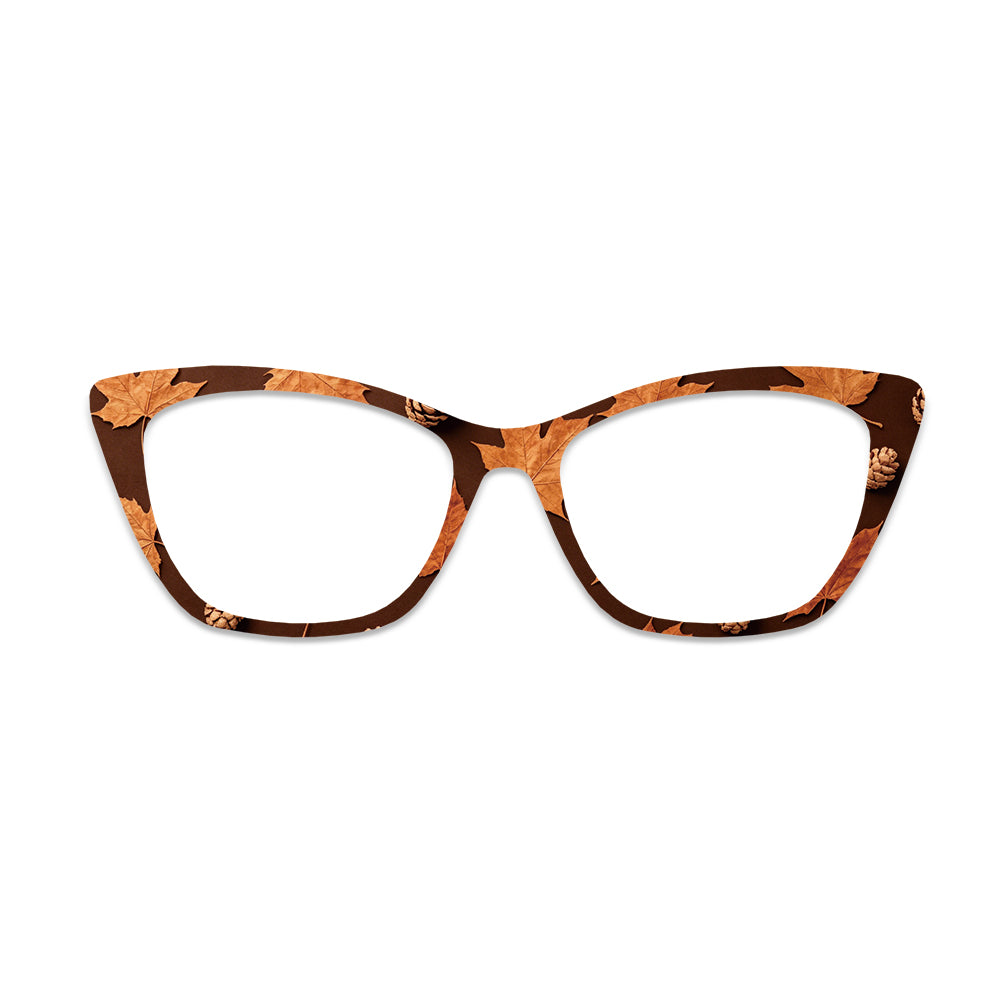 Autumn Leaves Pinecones Pattern Glasses Toppers #8323933041