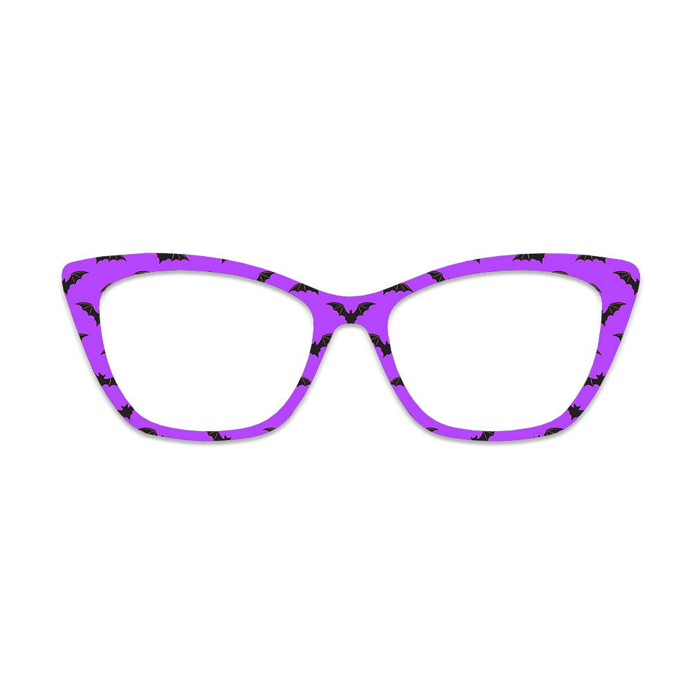 Purple Bat Pattern Glasses Toppers #5489158319