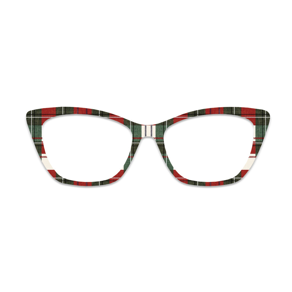 Red Green Plaid Glasses Toppers #3165370801