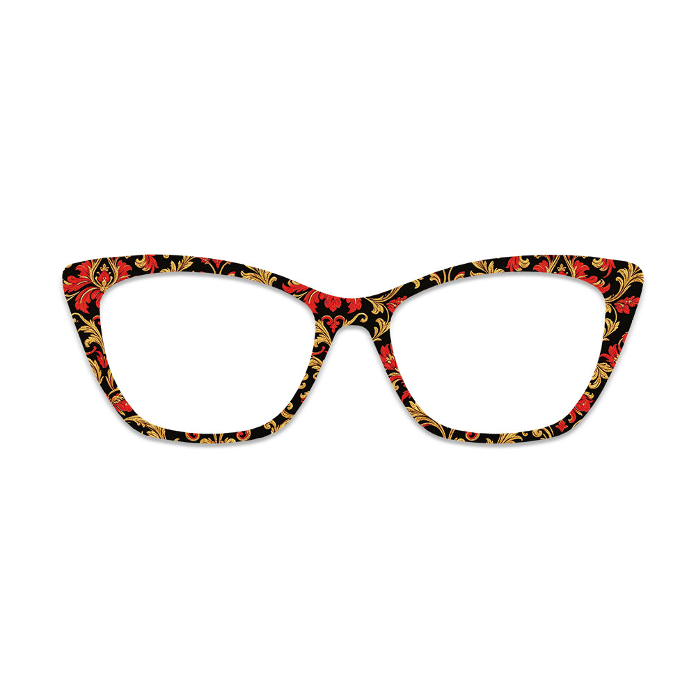 Black Gold Vintage Floral Glasses Toppers #3898793829