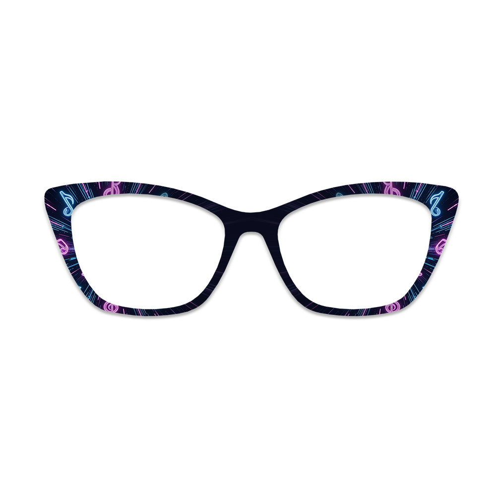 Neon Music Note Pattern Glasses Toppers #8879694305