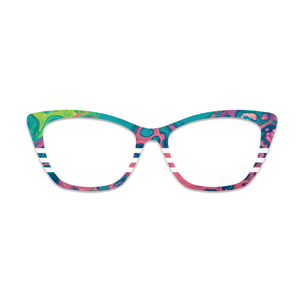 Fluid Art White Stripe Glasses Toppers #4443912976