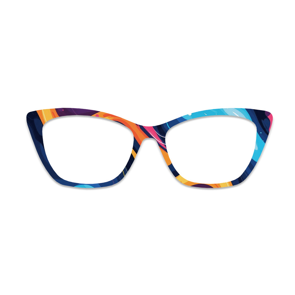 Abstract Swirl Wave Pattern Glasses Toppers #8917557319